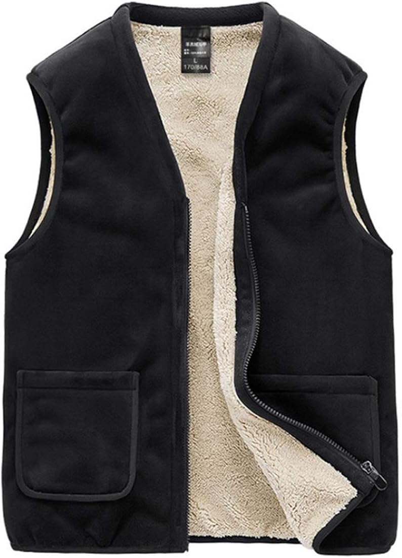 GL SUIT Mens Padded Gilet Lightweight Body Warmer Comfortable Vest Quick Drying Fleece Lined Winter Waistcoat for Outdoor Sport Running Walking Travelling Hiking