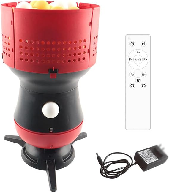 Automatic Table Tennis Robot, Ping Pong Ball Training Pitching Machine with 90 Balls Capacity, Ping Pong Robot Launcher with Remote Control for Training, Gyms Schools, Home