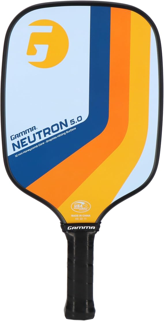 GAMMA Pickleball Paddles, Quantum Series, Micron 5.0, Neutron 5.0, Voltage 5.0, Atomic 5.0, USAPA Approved, Graphite Pickleball Paddle, Polypropylene Core, Honeycomb Grip, Great Feel, More Control