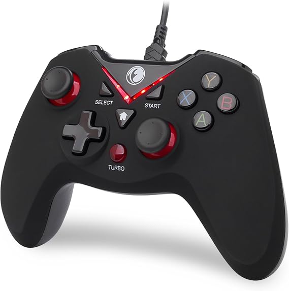 IFYOO-V108-Red V-one Wired USB Gaming Controller Gamepad Joystick for PC (Windows XP/7/8/10) & Steam & Android & PS3 - [Red]