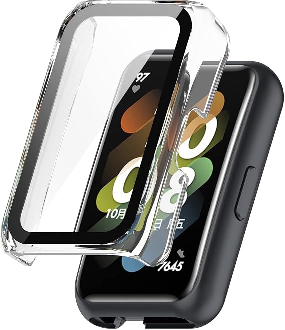 Coverzone Xiaomi Mi Band 7 Pro ile Uyumlu Sert PC Kasa Koruma Mi Band 7 Pro ile Uyumlu Gard Çerçeve Şeffaf