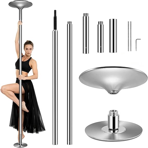 Dancing Pole 2.0, Portable Reinforced Rotating Steel Pole, Professional Upgrade Spinning Dance Pole, Fitness Pole