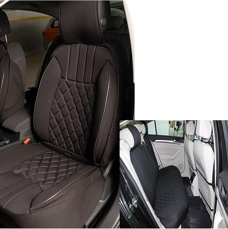 Ford Ranger Raptor ile Uyumlu Lüx Oto Koltuk Minderi Ön Arka 5'li Set Elegance Siyah