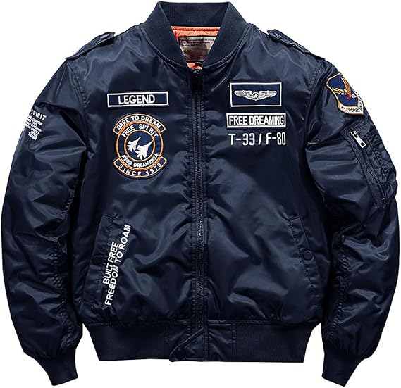 BININBOX Men's Aviator Jacket Classic High Collar Winter Cotton Warm Jacket