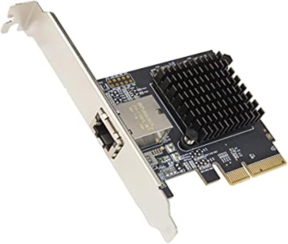 Syba 1 Port 10 Gigabit Ethernet Network Card - PCIe x4 10Gb 10GBASE-T NIC AQTION AQC107-10Gbps Ethernet PCI-Express x4 Adapter, SD-PEX24055