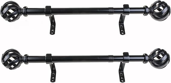 Decopolitan Perde Çubuğu, Siyah, 30,5-50,8 cm