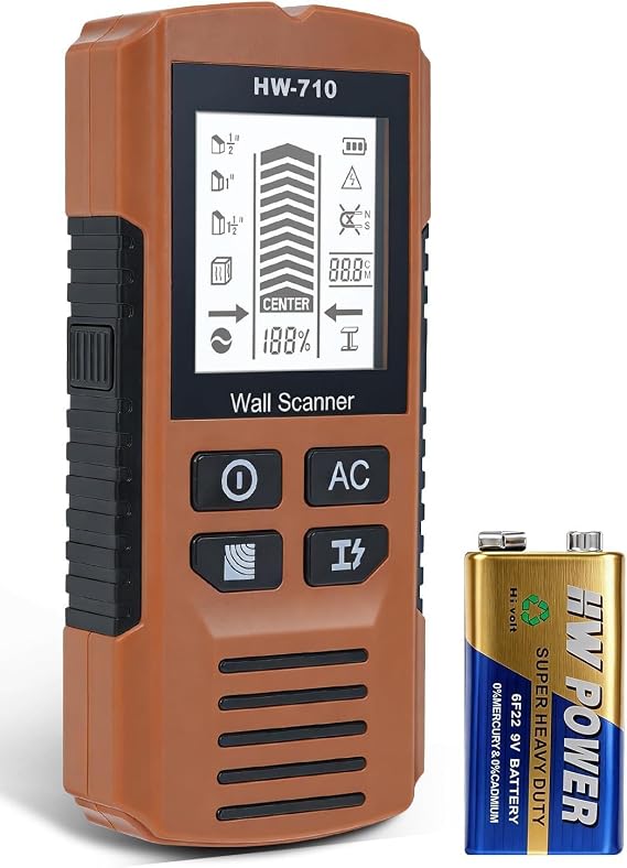 Stud Finder Wall Scanner 5 in 1 Electronic Stud Detector with LCD Display & Audio Alarm, Protable Stud Sensor for Metal, AC Wires Detection