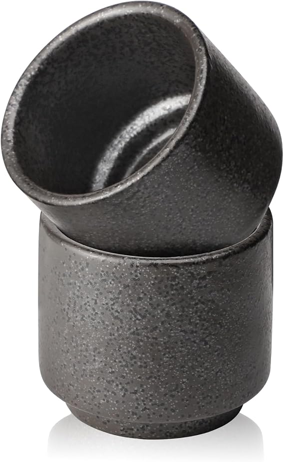 Tea Cups Ceramic Set of 2 180 ml Tea Cup Set (2 Black)