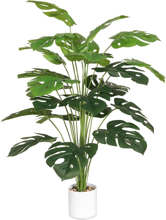 28" Artificial Plants, Fake Monstera in Pot Outdoor Indoor