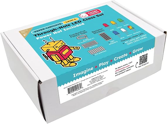 ChibitronicsスルーホールLEDクラスセット電源は含まれていません。
