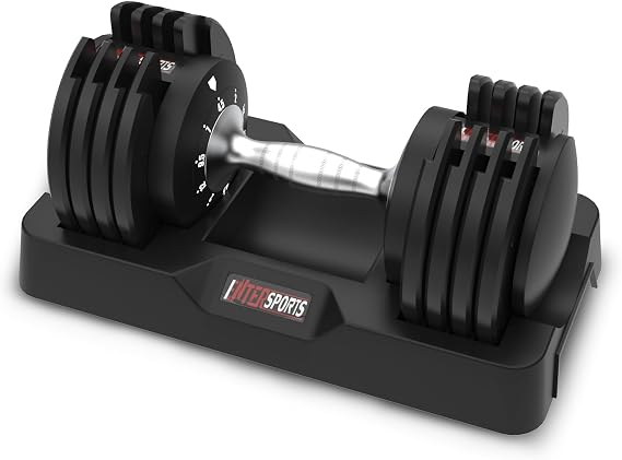 EnterSports 12kg/18KG/27KG Adjustable Dumbbells,Dumbbell Set for Saving Place, Dumbbell Weights with Non-Slip Handle, Home Gym Strength Training Equipment for Full Bodybuilding