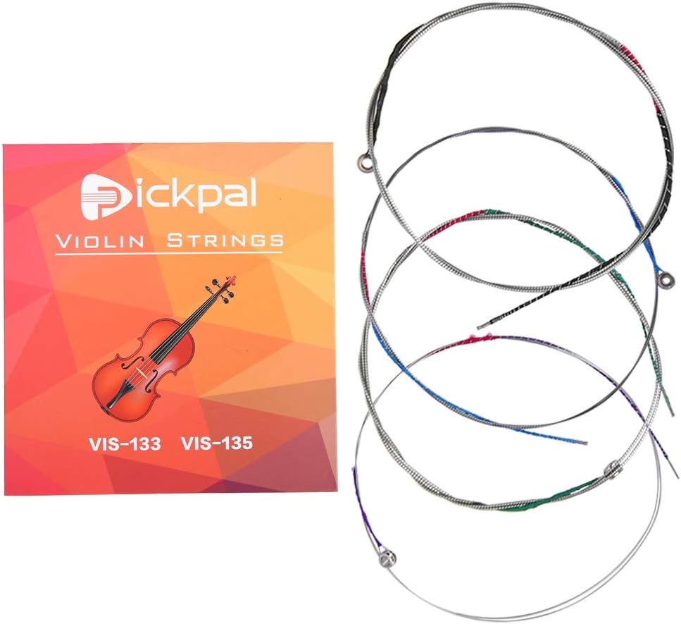 Bnineteenteam Violin Strings Universal Full Set (E-A-D-G) Violin Strings Solid Steel Core Replacement Steel Strings for 4/4 Violins