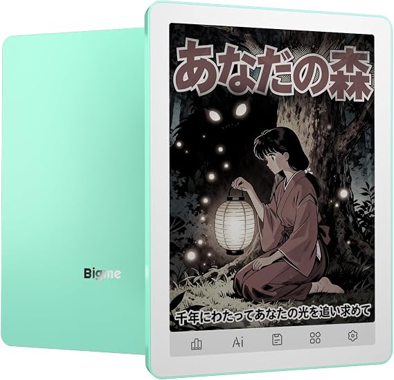 Bigme B6 Color E-Reader, E-Ink eBook Readers 6 Inch Colour eReaders Digital ePaper Tablet with Android 14, 4G+64GB, Adjustable Front Light Android eReader Device with Audiobook Green2