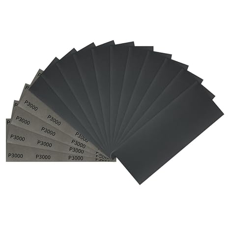 15 pcs 3000 Grit Sandpaper Set Wet and Dry Sandpaper for Wood Walls Metals Cars Sand Paper 9 x 3.6 Inch