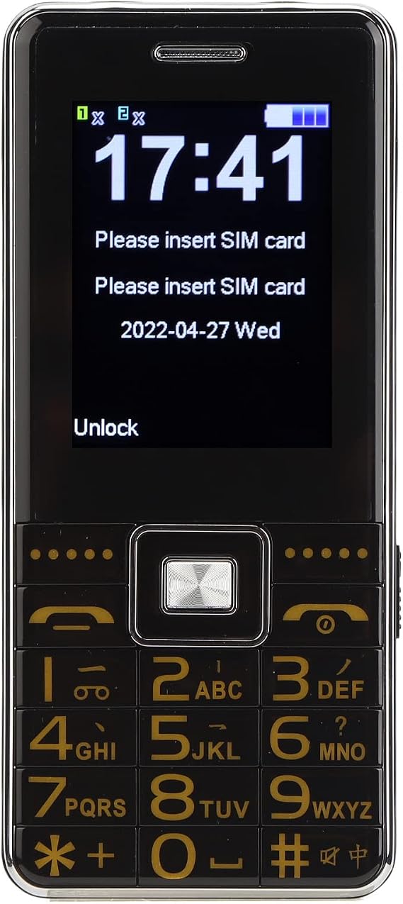 Unlocked Android Phone Cell Phone Senior, 2G 6800mah Multifunction Mobile Phone, Large Capacity Dual Card, Dual Standby Big Button Loud Cell Phone for Seniors Black