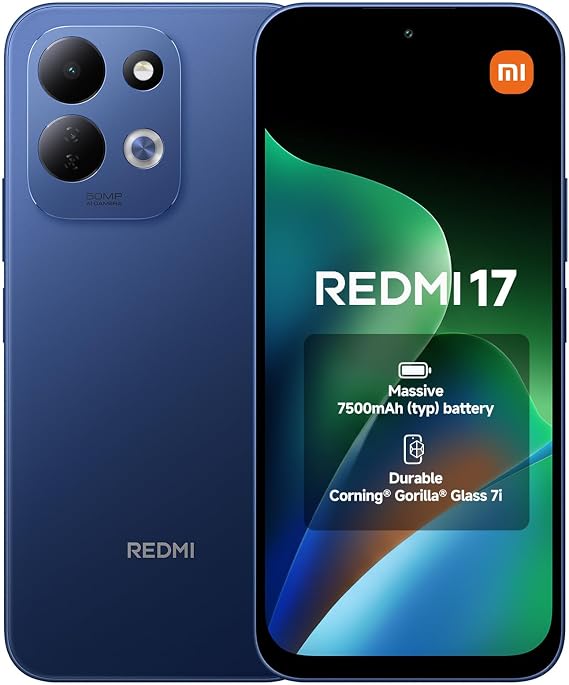 XIAOMI Redmi 17 Smartphone 4G, 4Go RAM + 128Go, 120Hz, 7500mAh, 50MP, Blue [Energy Class B]