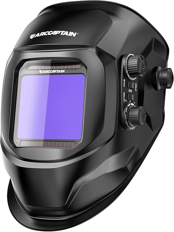 ARCCAPTAIN Welder Helmet, Auto Darkening Welder Bonnet 1/1/1/1 Superior Optical Clarity
