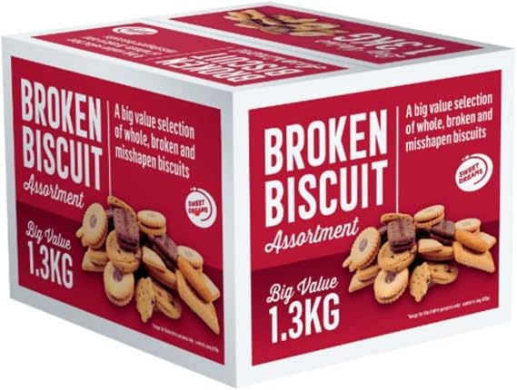 Assorted Broken Biscuits - Broken Biscuit Assortment - 1.3kg Bulk Pack for Office Sharing, Family Gatherings & Tea Time Treats | Premium Quality Assorted Cookie Selection,