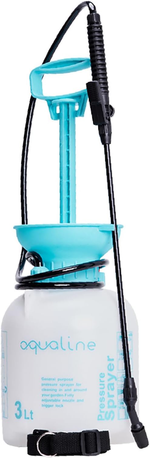 Pressure Sprayer Pump Action Garden & Grow Room Sprayer with Adjustable Nozzle, Trigger Lock & Pressure Release Valve | Ideal for Foliar Feeding, Pest Control & Plant Care | Multiple Sizes (3 Litre)
