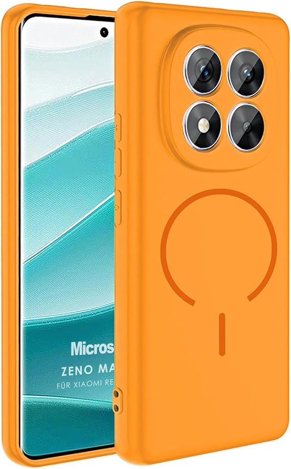 Microsonic Xiaomi Redmi Note 14 Pro 4G için Kılıf Zeno MagSafe Turuncu [Redmi Note 14 Pro 4G ile Uyumlu Kılıf - Turuncu]