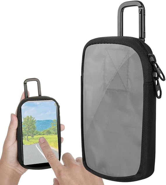 MP3 player case pouch - Protective Hard Shell Storage Bag, Touchscreen MP3 Carrying Pouch | Compact Travel Case with Carabiner, Secure Storage for MP3, MP4, Earphones, USB Cable, and Accessories