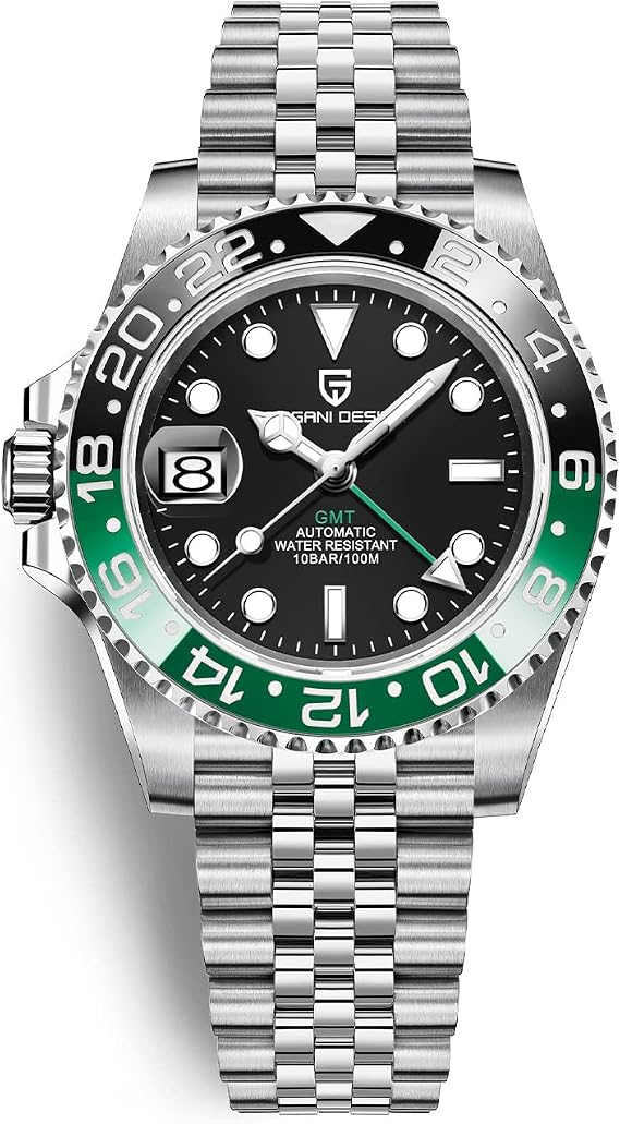 Men Watch Pagani Design GMT Watches for Men Automatic 40MM Date 100M Waterproof Stainless Steel Sapphire Glass Mechanical Wristwatches PD-1662