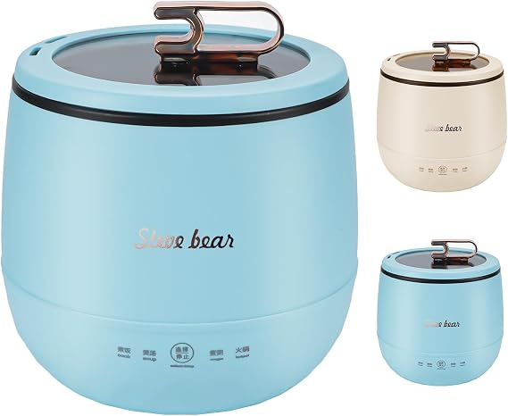 Firmiarii Rice Cooker, Living Alone, Mini Rice Cooker, 3 Count, Compact Design, Fast Cooking/Warming/Reservation Function, Supports Boiling Modes, 350 W Power Saving, Black Thick Cooker, Delicious, Portable, Space Saving, Easy to Clean, Kitchen Appliances