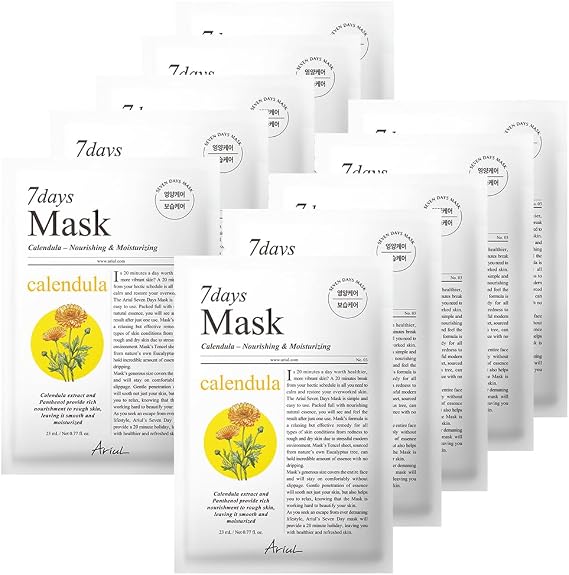 Ariul 7 Days Mask Calendula P - Besleyici, Nemlendirici & Onarıcı Vegan Kağıt Maske