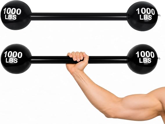 2 Pcs Giant Inflatable Dumbbell Barbell Fake Weights Blow Up Cosplay Props for Carnival Circus Birthday Halloween Party Decor Photo Booth Accessories