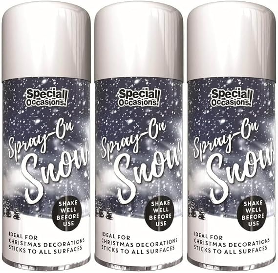 MIXEL Artificial Snow Spray, DIY Projects, Holiday Decorations, Parties, Crafts, Ideal for Indoor & Outdoor Use, Perfect for Windows, Christmas Trees, Easy To Clean, 200ml, (Pack of 3)
