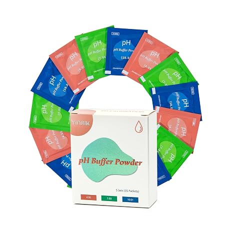 YINMIK pH Calibration Powder, 15 Pack 4.00 7.00 10.01 pH Buffer