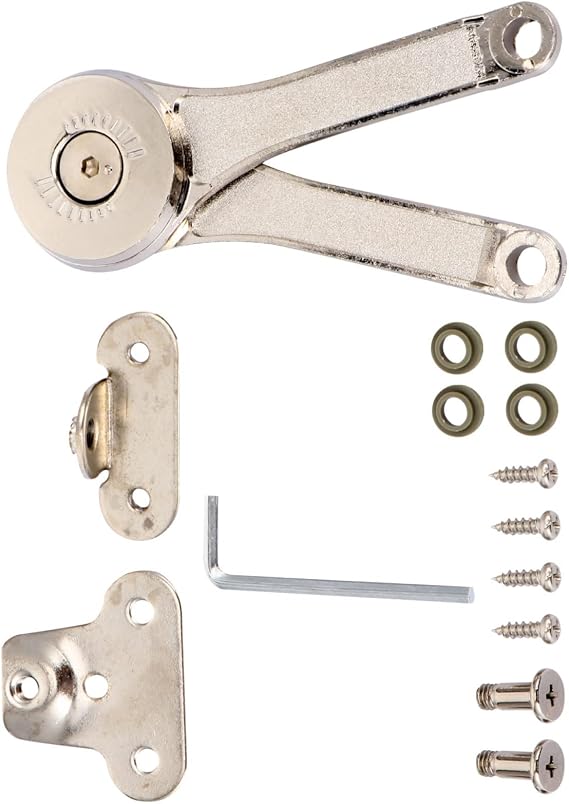 Adjustable Stop Hinge Cabinet Door Hinge Silver Zinc Alloy