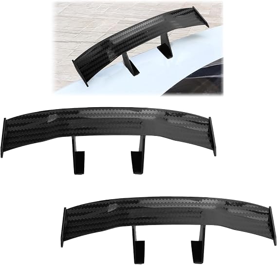 2PCS Car Spoiler,Universal Car Mini Spoiler Lip, Carbon Fiber Rear Tail Wing,Spoilers for Cars,Front & Rear Spoilers,Mini Spoiler Wing,Decorative Spoiler Wing for Cars,Modified Accessories (Black)