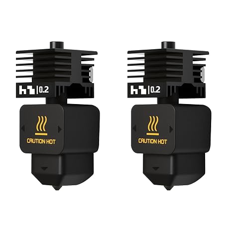 2PCS H2D, H2S Hotend Kit, 3D Printer Print Head Hot End Heating Block Kit with 0.2mm Hardened Steel Nozzle and Silicone socks for Bambu Lab H2D/H2S, A1/A1 Mini