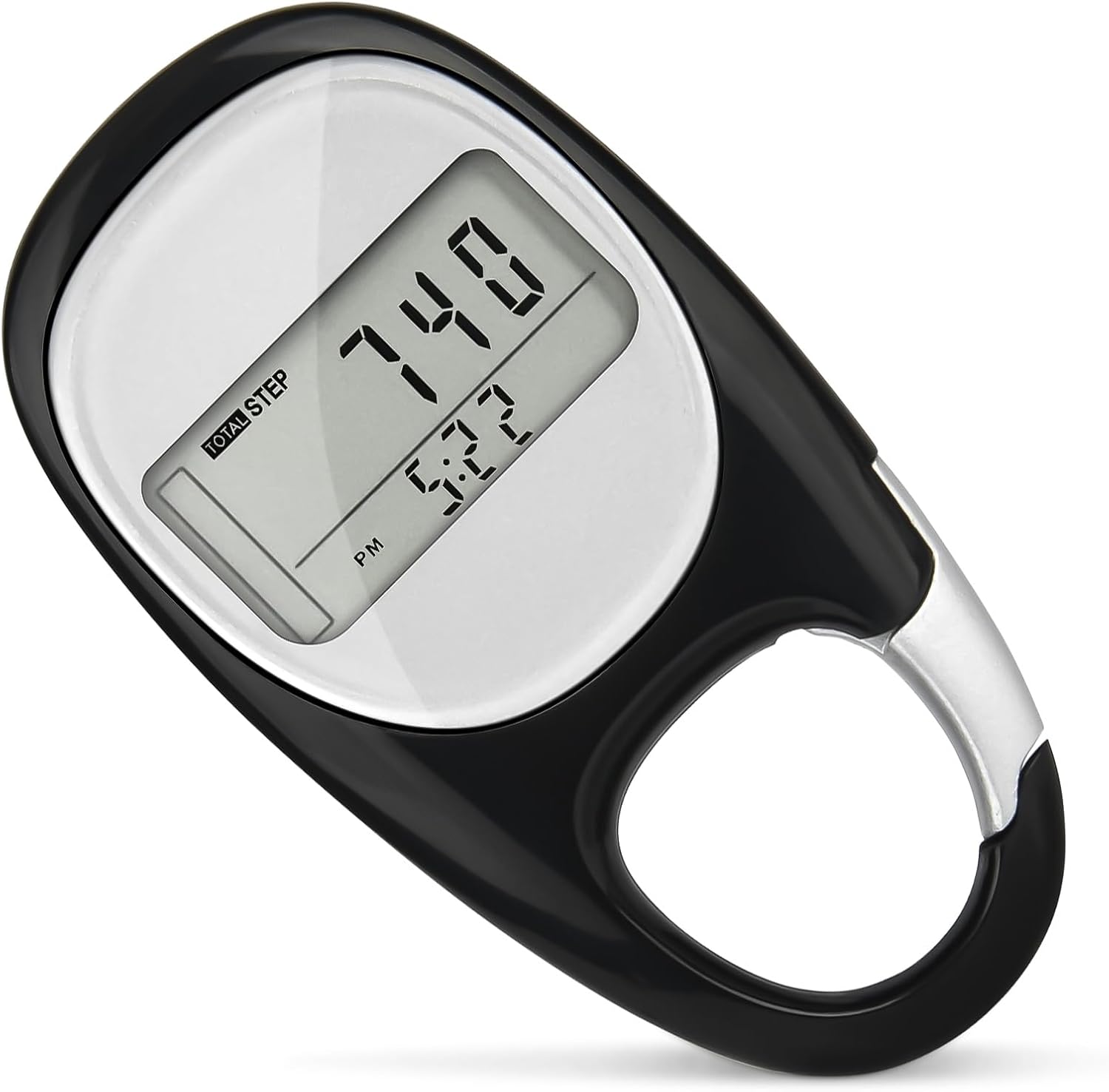 flintronic Pedometer 3D Walking Pedometer, Portable Sports Pedometer Clip On, Track Steps and MilesKm Calories Burned in Real Time, Pedometer for Older KidsFitness MenWomenElders