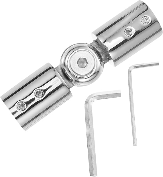 Cabilock Stainless Steel Curtain Corner Connector Hinged Silver