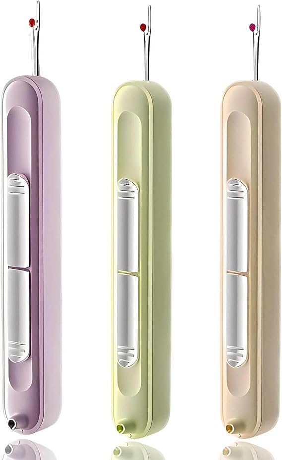 3 Pcs Needle Threaders, 2 in 1 Stretchable 2 in 1 Threading and Stitch Unpicker Tool, Sewing Needle Threaders Seam Ripper, for Hand Sewing/Knitting/Embroidery/Thread Removal