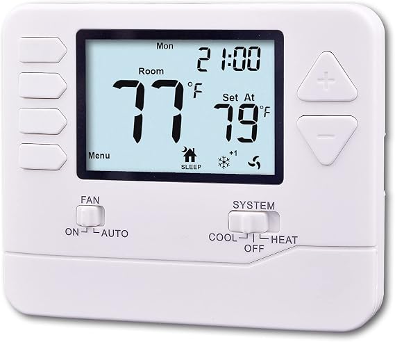 Heagstat 5-1-1 Day Programmable Thermostat for Home, up to 2 Heat/ 2 Cool, DIY Install - C-Wire Not Required