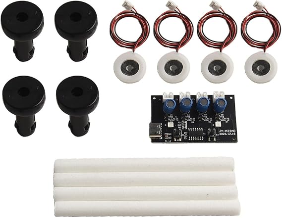 Four Spray Humidifier Module Atomizer Board 5V DIY Mist Maker Kit with Cotton Swabs for Plant Care 50x25mm