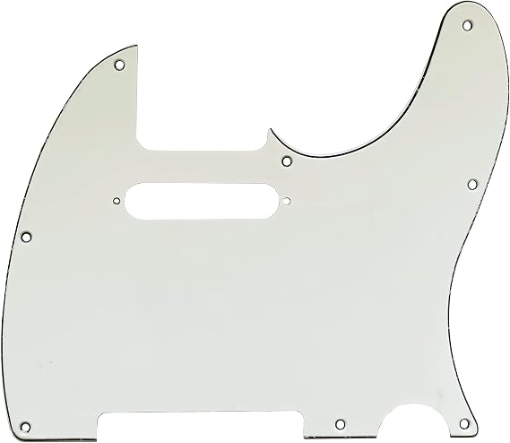 8 Hole Tele Pickguard for USA/Mexican Made Fender American Standard Telecaster Modern Style Electric Guitar, 3Ply White
