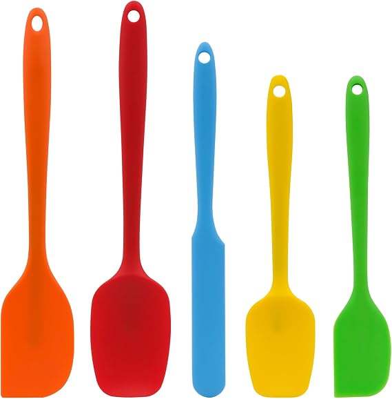 5 Pieces Silicone Spatula Spoons Set Non-Stick Kitchen Utensils