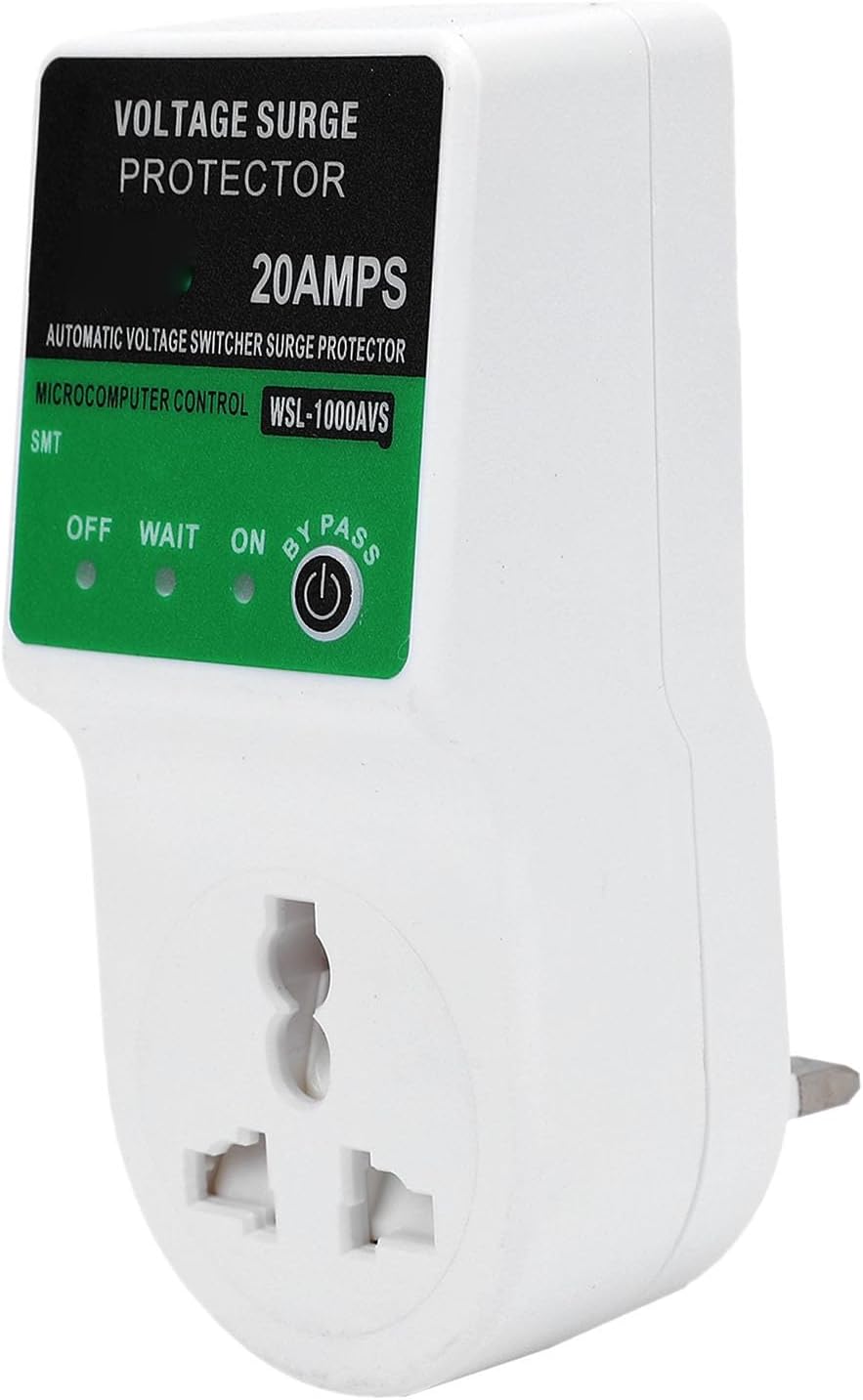 Zerodis Voltage Protector, 20A Over Under Voltage Protection with Accurate 1% Measurement and 30 Second Delay for Home Appliances Including Fridge Air Conditioner (UK Plug)