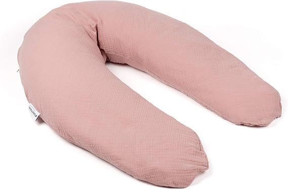 Doomoo Comfy Big Pregnancy Pillow - Adaptable for Breastfeeding, Maternity Pillow for Support, Elongated Shape, Organic Cotton - Tetra Pink