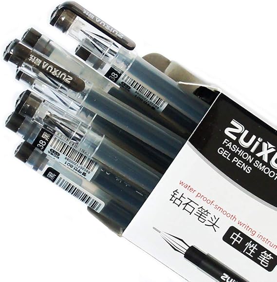 CS-801 Extra Fine Point Pen 0.38mm - Assorted Colors - Box of 12 (Black)