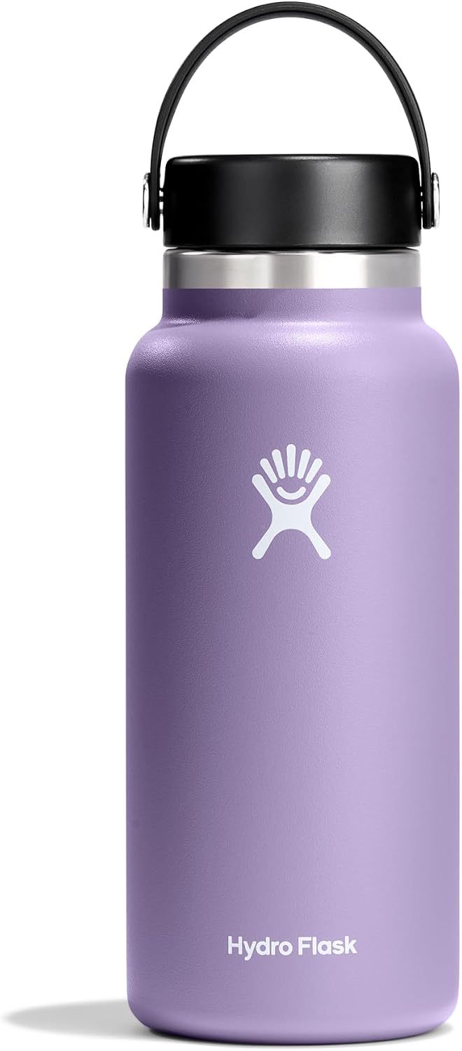 Hydro Flask - Water Bottle 946 ml 32 oz - Vacuum Insulated Stainless Steel Water Bottle with Flex Cap - BPA-Free - Wide Mouth - Moonshadow, Black