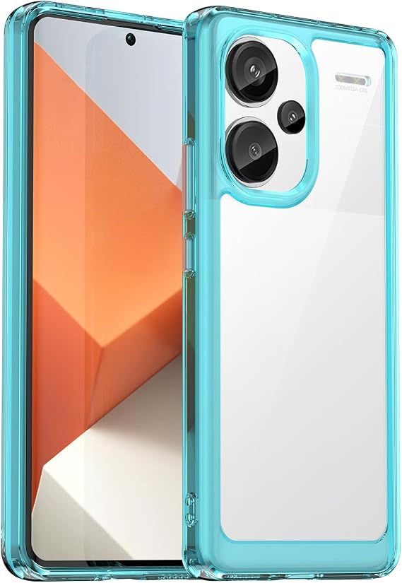 Case for Redmi Note 13 Pro+/Note 13 Pro Plus 5G Case, Clear Hard PC Back & Soft TPU Protective Phone Cover for Xiaomi Redmi Note 13 Pro+ 5G Crystal Blue