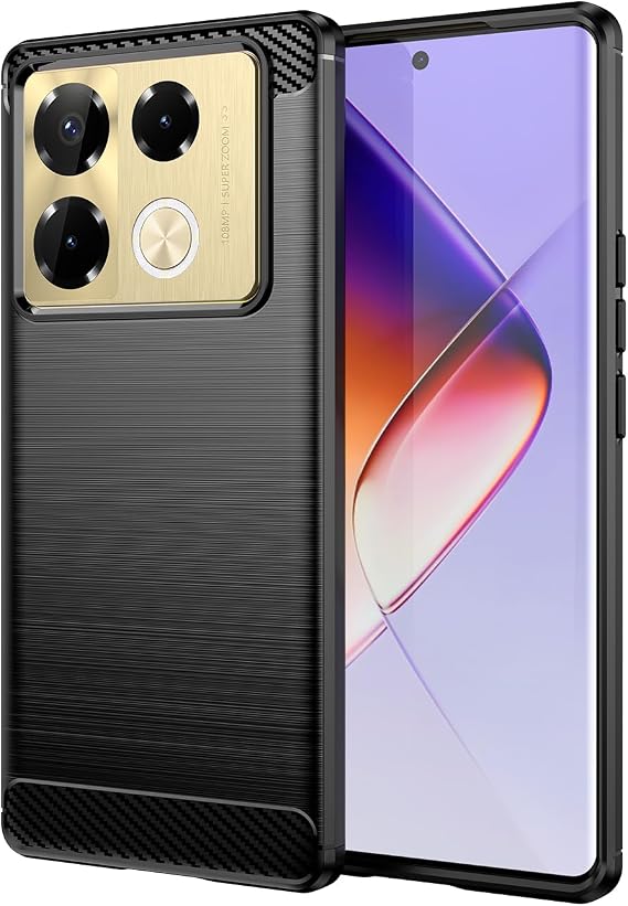 TingYR Case for Infinix Note 40 Pro 5G, Ultra Slim Flexible TPU Shock Absorption, Anti-Scratch, Premium Flexible Rubber Cover, Cover for Infinix Note 40 Pro 5G Smartphone.(Black)