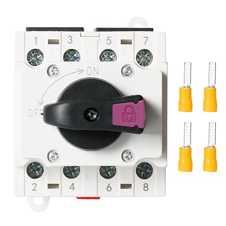 Jadeshay Solar Isolation Switch, 32A 1000V DC Photovoltaic Protection DIN Rail Mount for Solar Systems