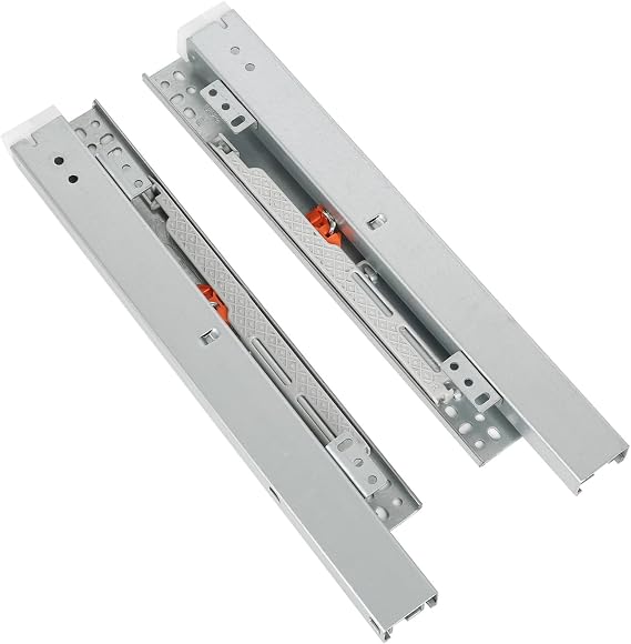 Bottom Mounted Drawer Runners, Soft Close Stainless Steel 200mm Full Extension Ball Bearing Kitchen Cabinet Replacement Hidden Runners 1 Pair (12inch/300mm)