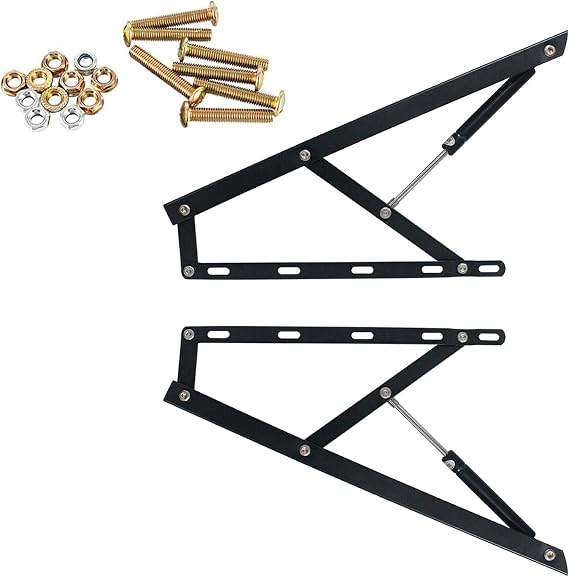 2 Pcs Bed Lift Mechanism, Hydraulic Bed Lift Mechanisms, Heavy Duty Gas Spring Bed Storage Lift Kit, Pneumatic Storage Bed Lift Mechanism for Storage Box Bed Sofa Storage Space Saving(1100mm)